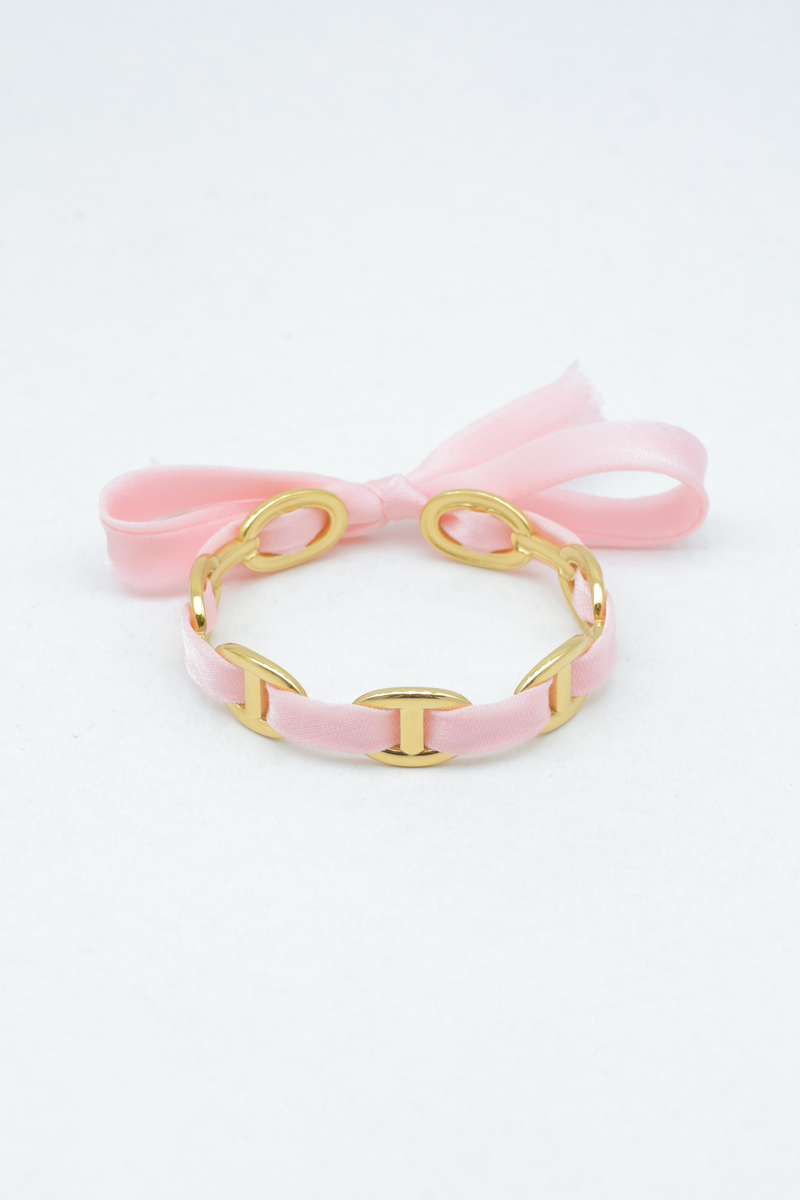 Bracelet en acier inoxydable à maille marine et ruban 2