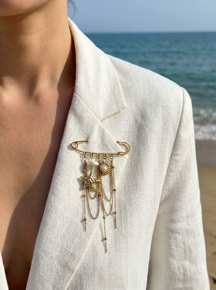 Stainless steel brooch