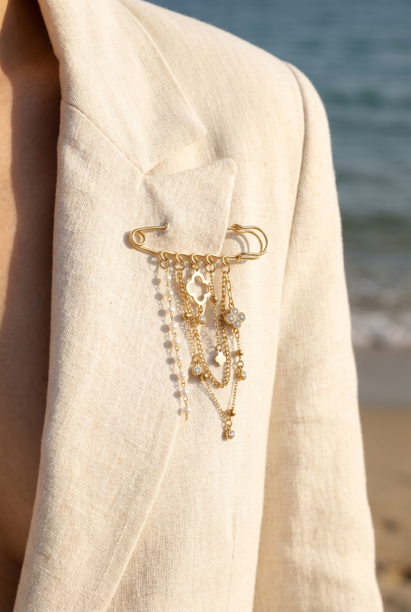 Stainless steel brooch