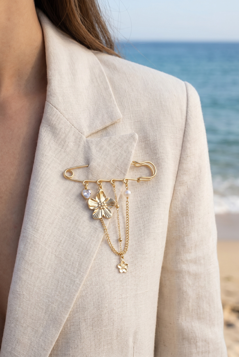 Stainless steel brooch