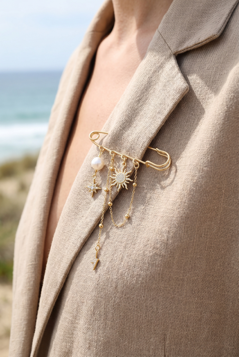 Stainless steel brooch