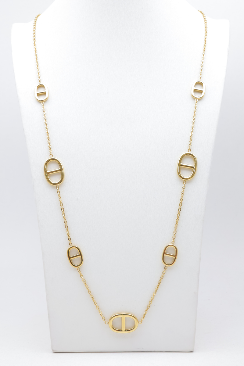 Long necklace in stainless steel