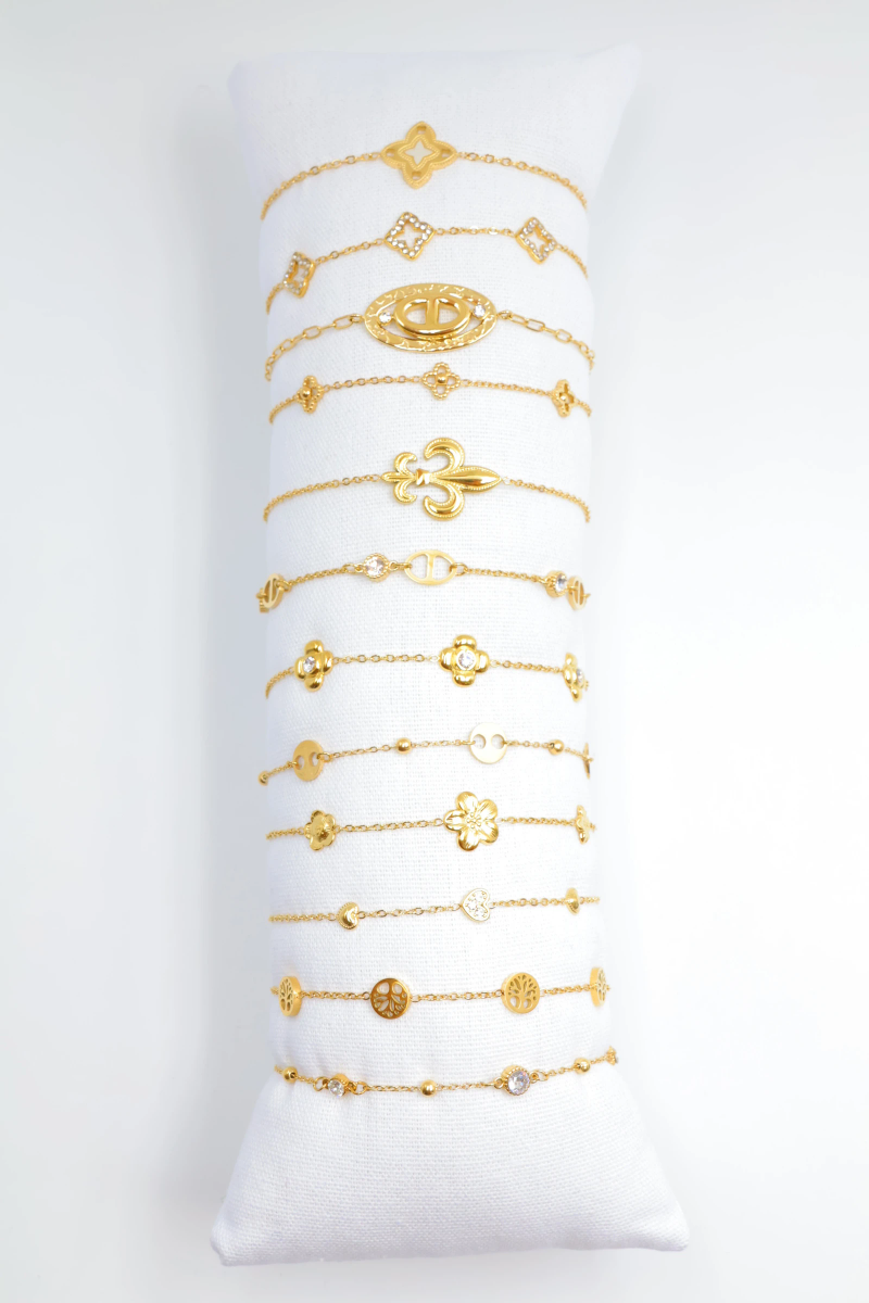 Lot de 12 bracelets en acier inoxydable avec coussin 2