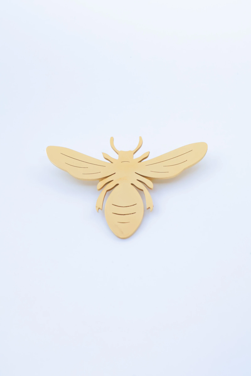 Stainless steel bee brooch