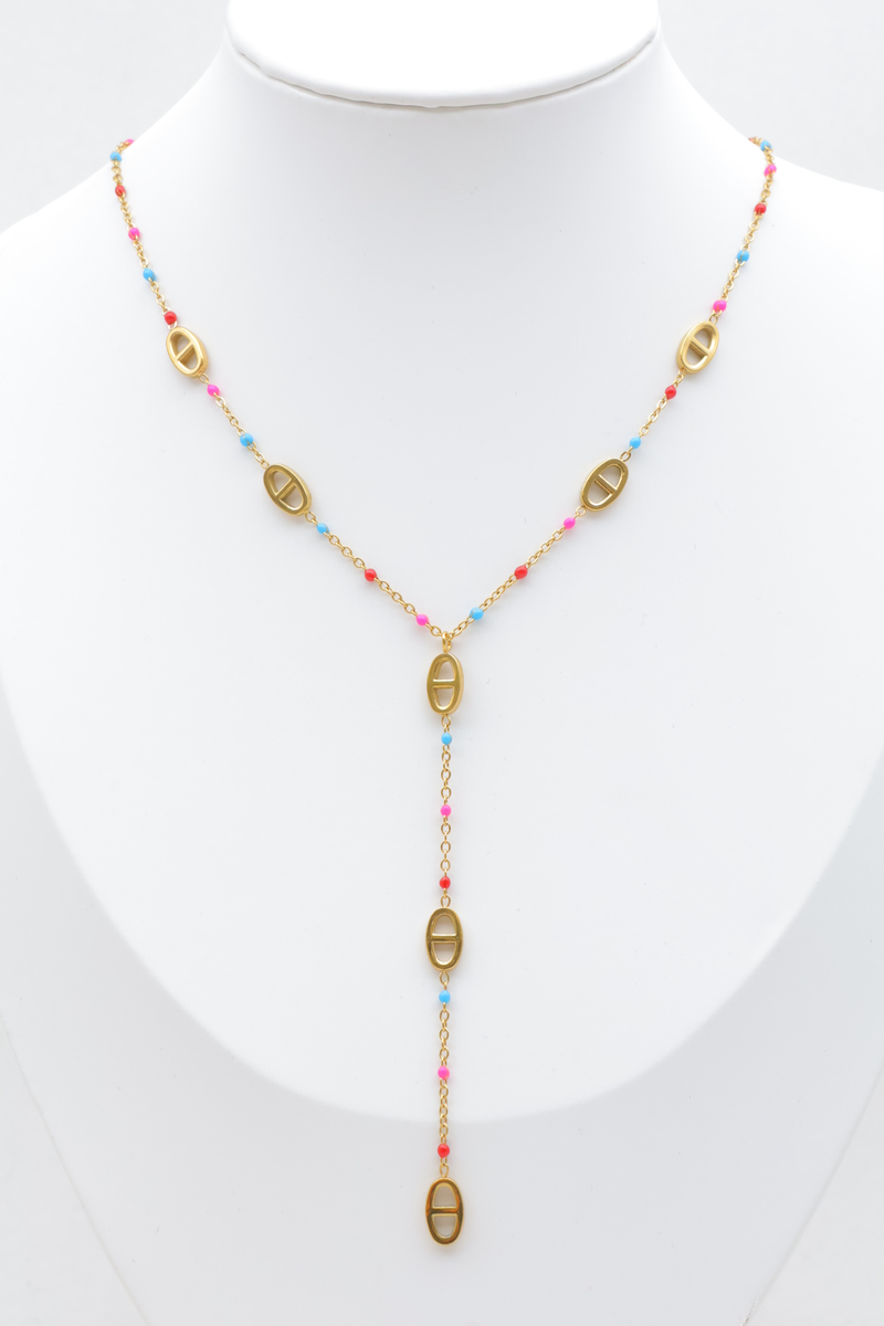 Stainless steel necklace — Multicolor