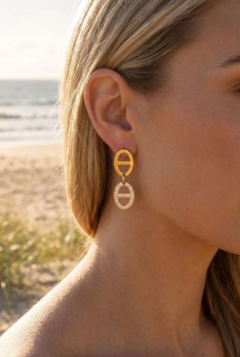 Earrings in stainless steel