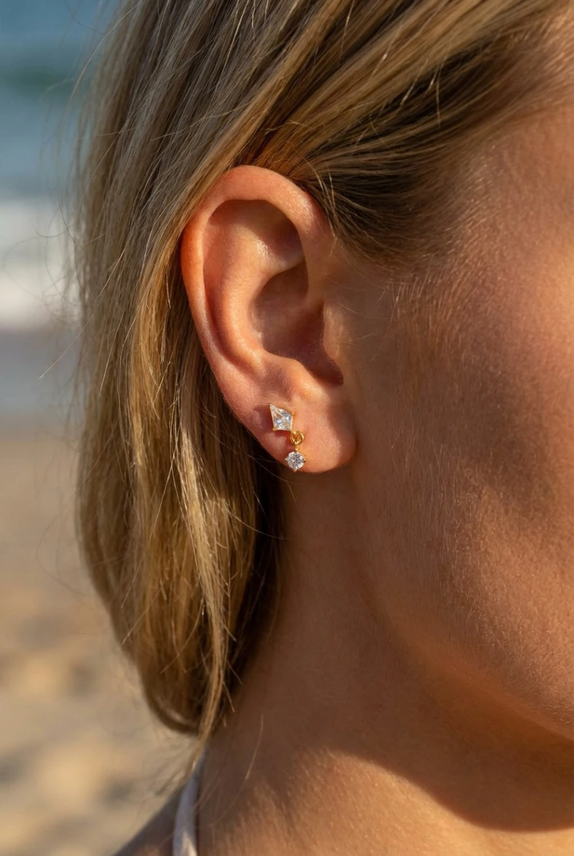 Stainless steel ear piercing