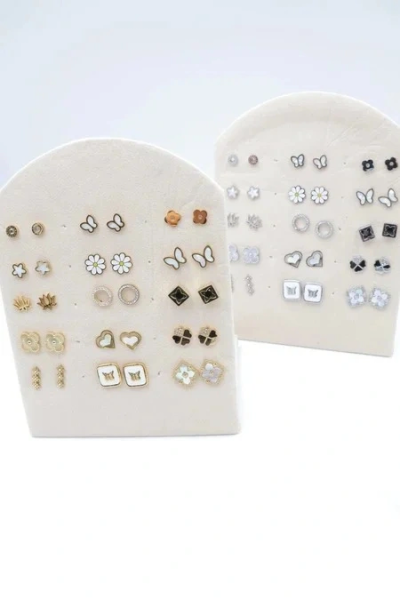 Lot de 15 boucles d'oreilles avec présentoir