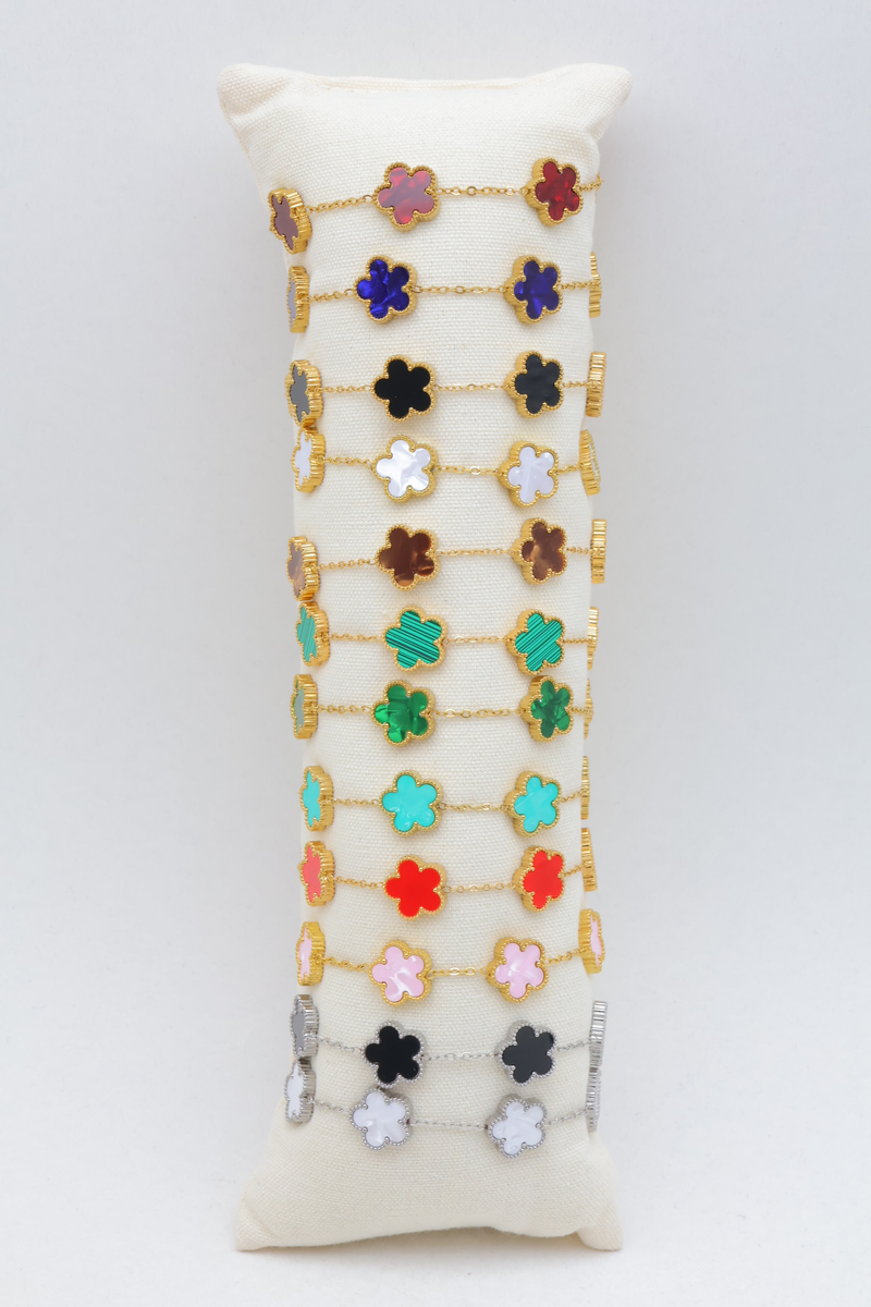 Lot de 12 bracelets en acier inoxydable avec coussin — Multicolore