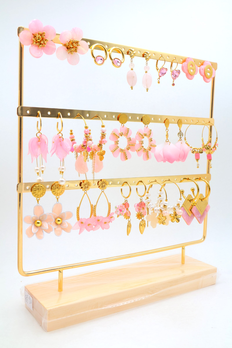 Set of 15 pairs of earrings with display stand 2