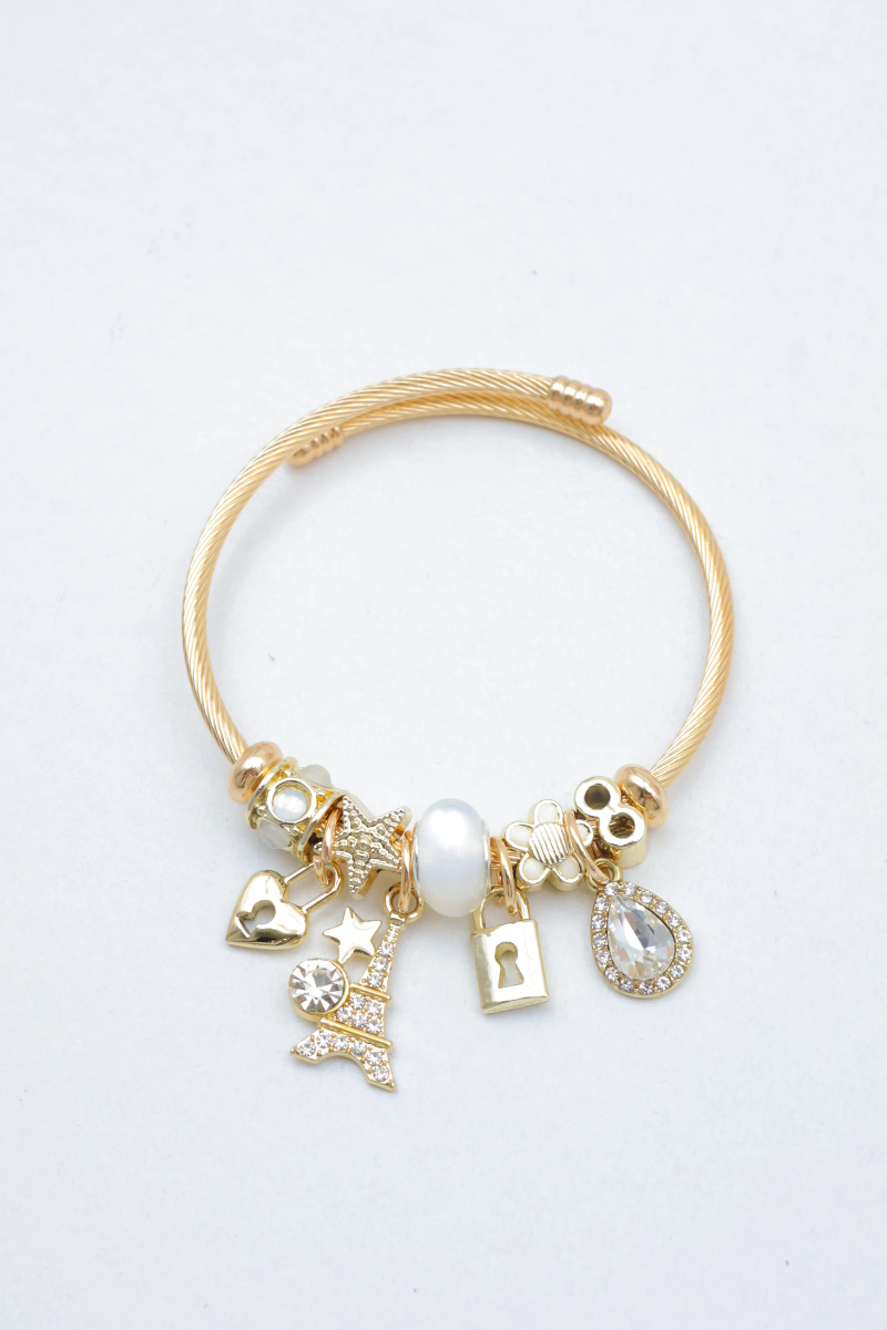 Bracelet rigide à charms en métal 2