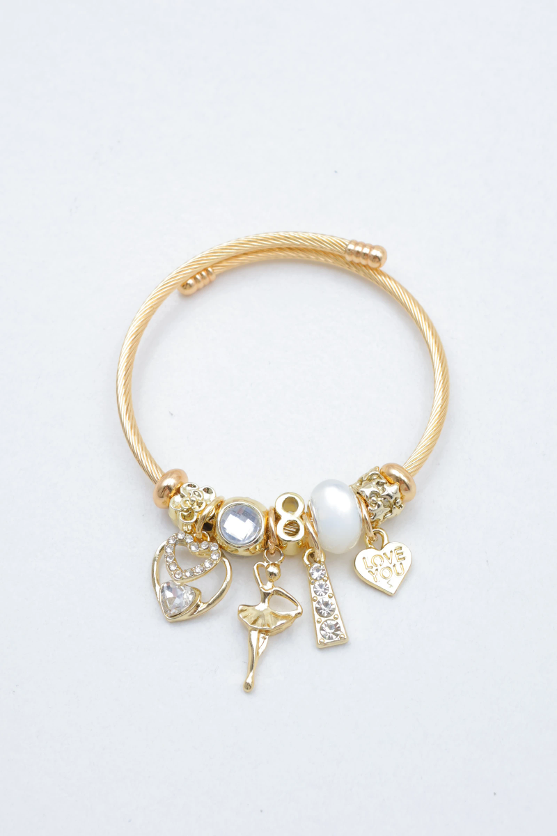 Bracelet rigide à charms en métal 2