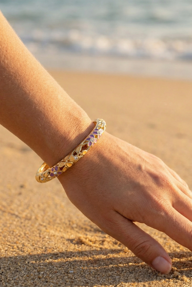 Brass bangle bracelet
