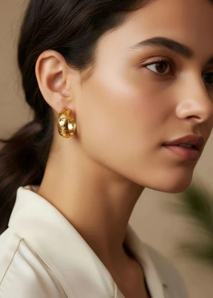 Boucles d'oreilles créoles en acier inoxydable 3