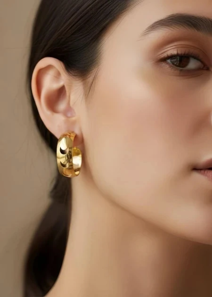 Boucles d'oreilles créoles en acier inoxydable 2