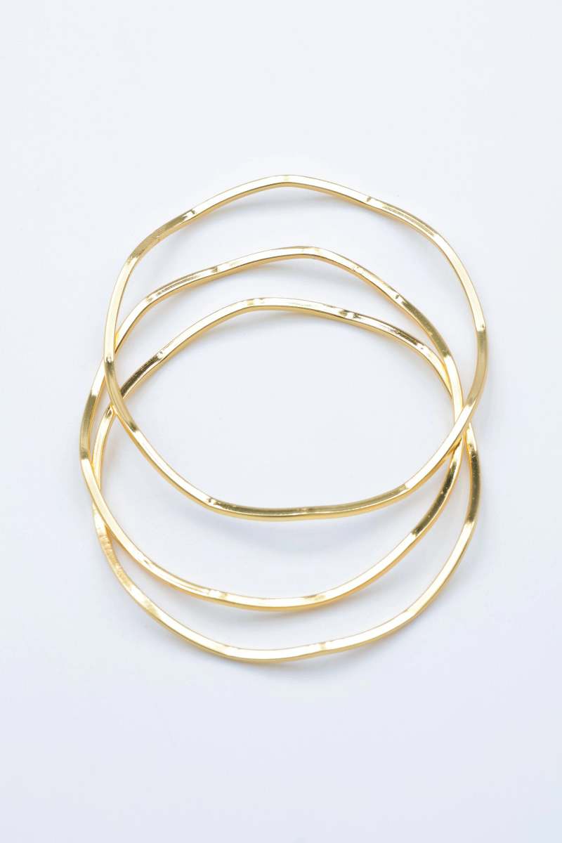 Trio of stainless steel bangle bracelets 2