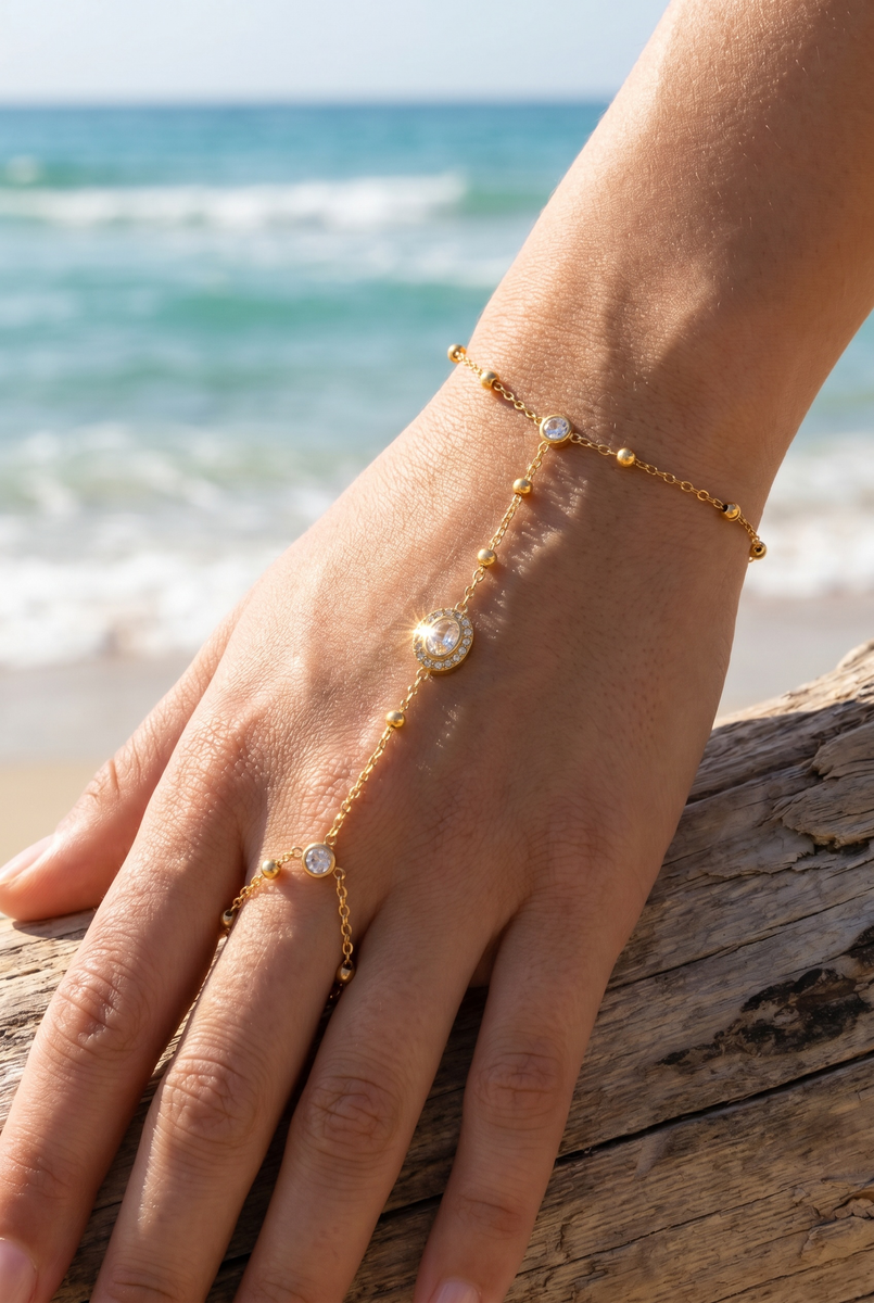 Stainless steel hand bracelet