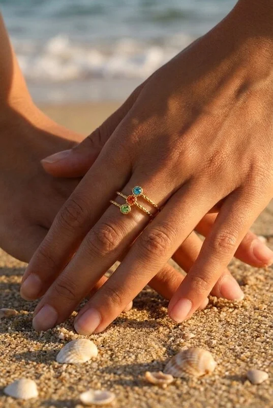 Adjustable stainless steel ring — Multicolor