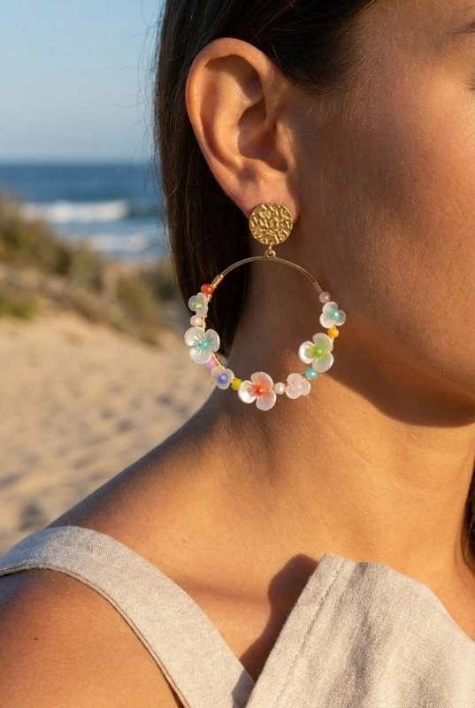 Boucles d'oreilles en acier inoxydable — Multicolore