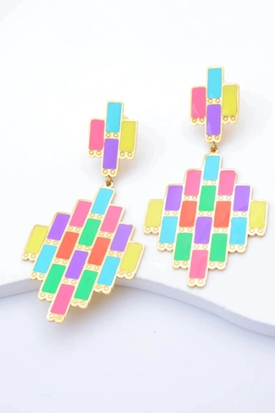 Stainless steel earrings — Multicolor