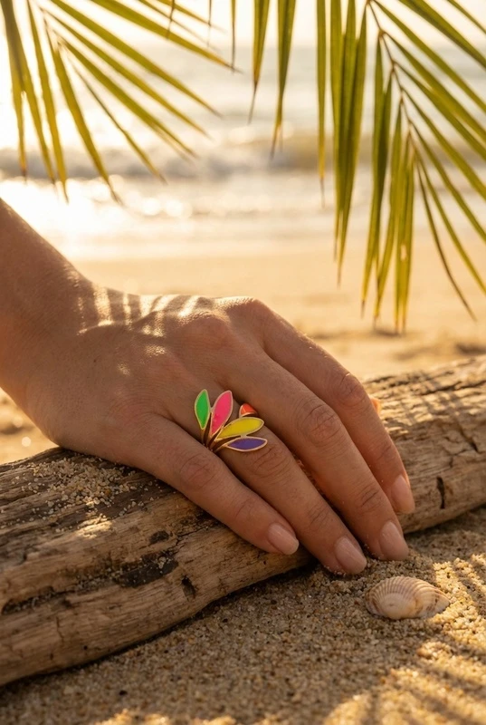 Bague en acier inoxydable ajustable — Multicolore