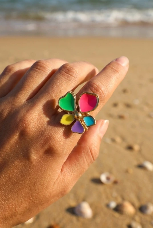 Adjustable stainless steel ring — Multicolor