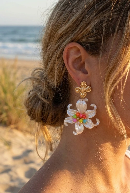 Boucles d'oreilles en acier inoxydable — Multicolore