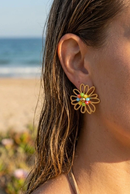 Boucles d'oreilles en acier inoxydable — Multicolore