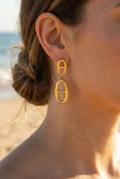 Boucles d'oreilles en acier inoxydable