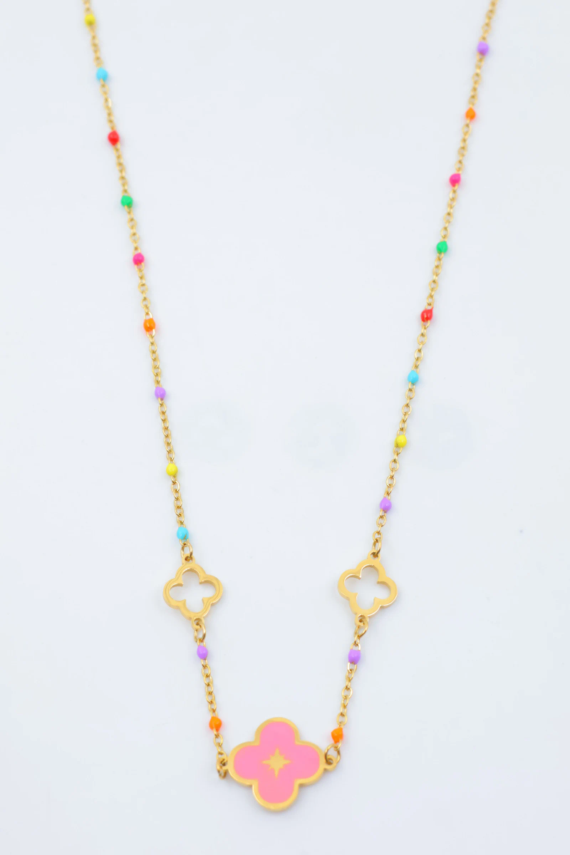 Stainless steel necklace — Multicolor