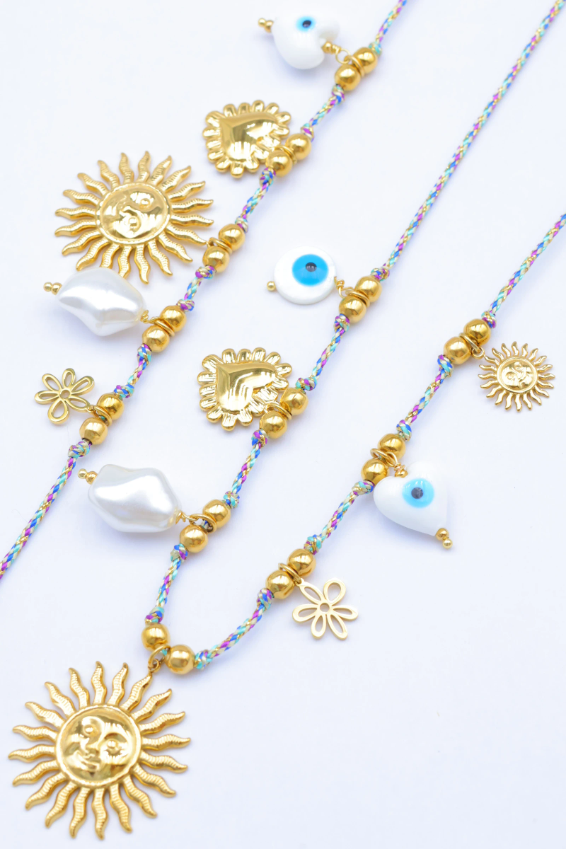 Parure de bijoux en acier inoxydable — Multicolore