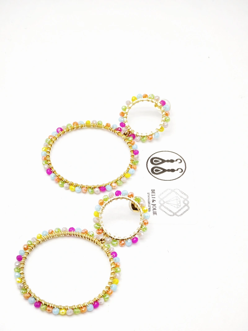 Stainless steel earrings — Multicolor