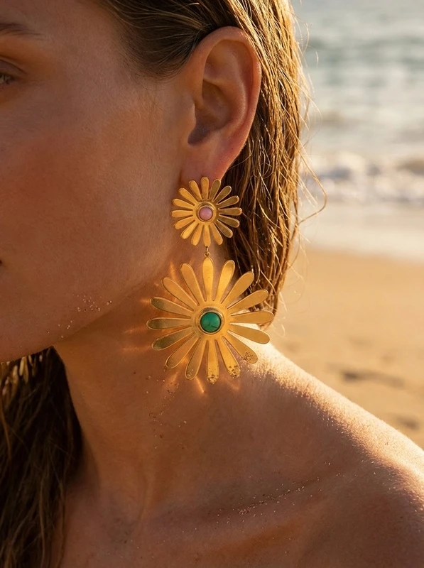 Stainless steel earrings — Multicolor