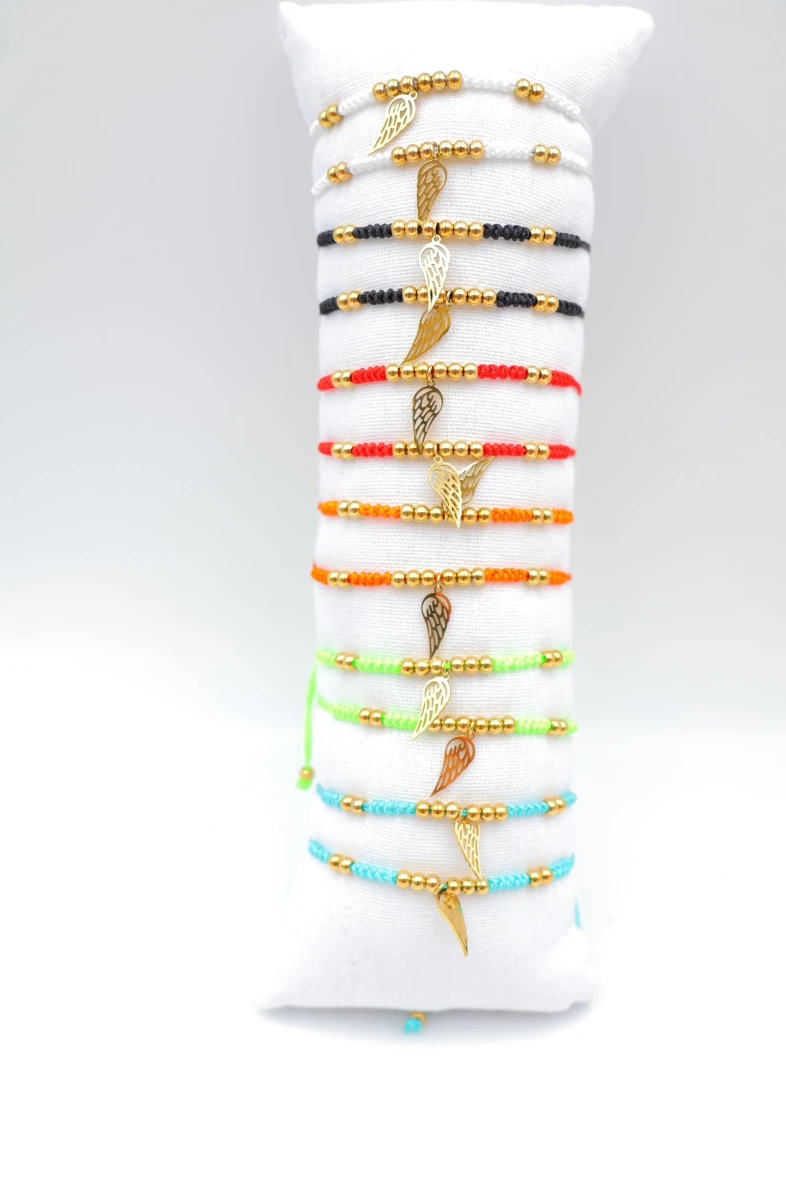 Lot de 12 bracelets en acier inoxydable avec coussin — Multicolore