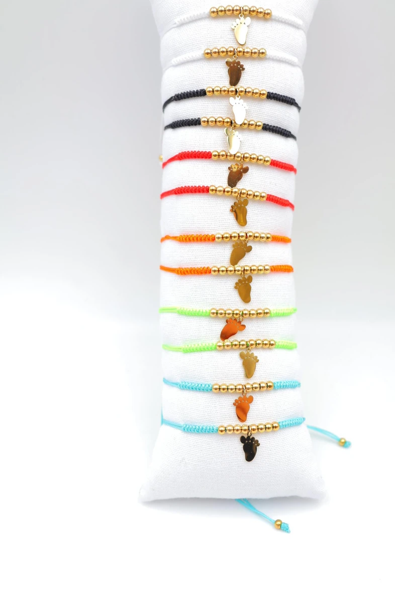 Lot de 12 bracelets en acier inoxydable avec coussin — Multicolore