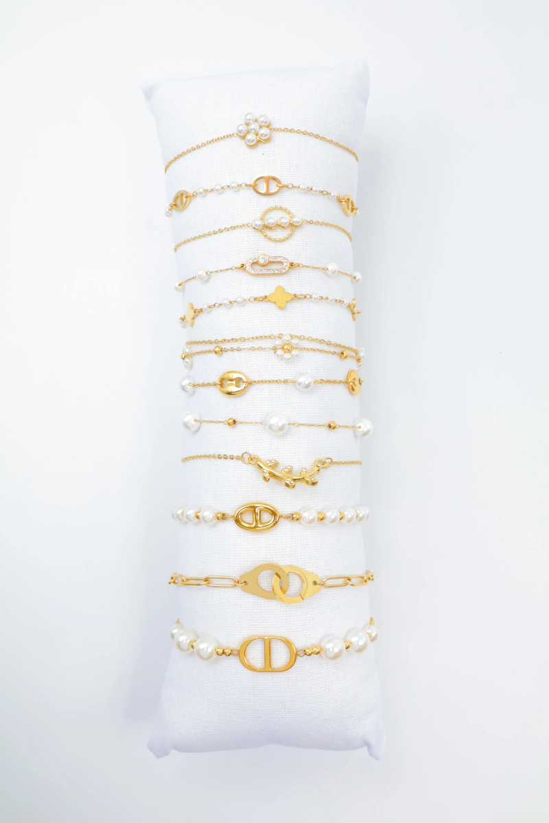 Pack of 12 stainless steel bracelets with cushion 2