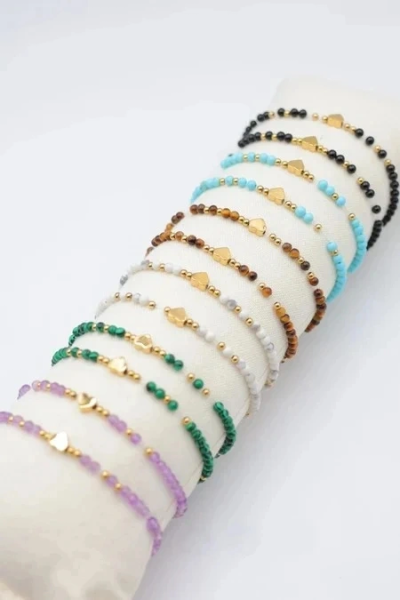 Lot de 12 bracelets en acier inoxydable avec coussin — Multicolore