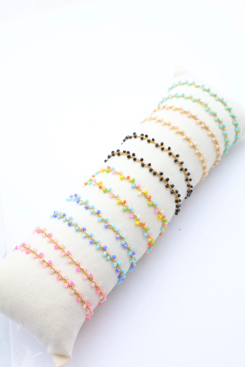 Lot de 12 bracelets en acier inoxydable avec coussin — Multicolore