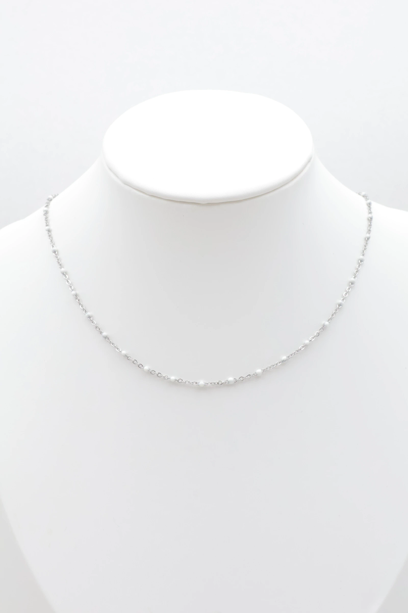 Necklace with links and enameled stones 2