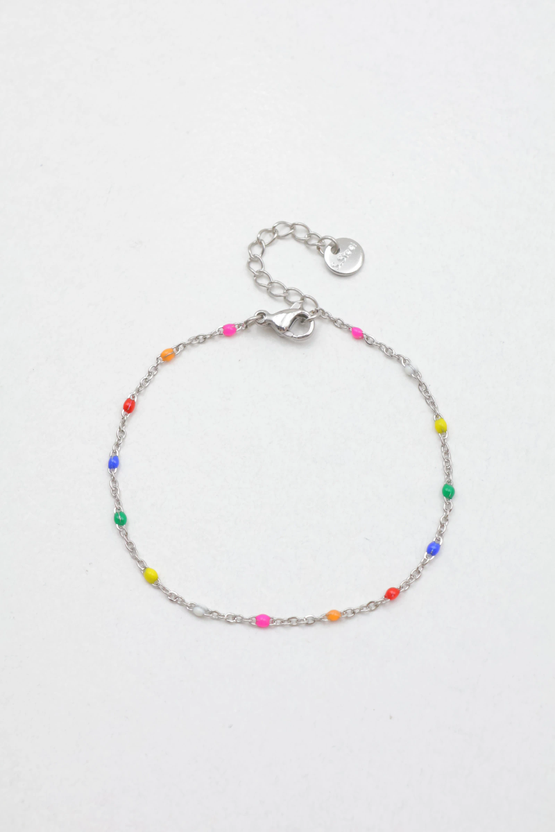 Bracelet with links and enameled stones 2