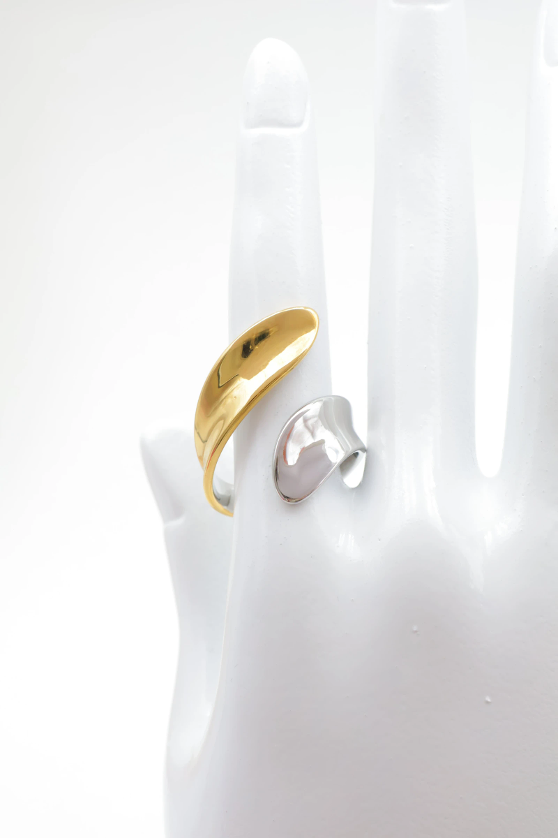Adjustable stainless steel ring — Bicolore