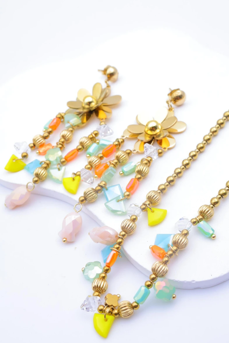 Parure de bijoux en acier inoxydable — Multicolore