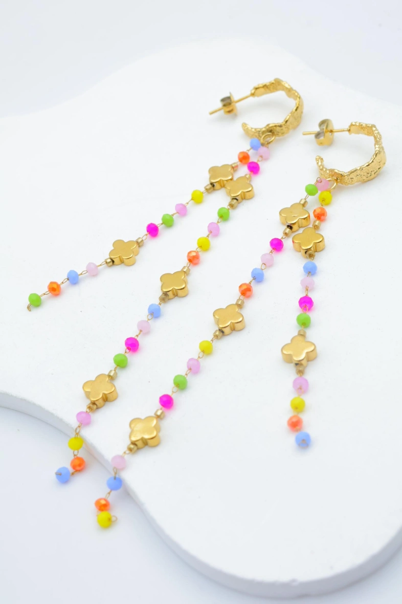 Stainless steel earrings — Multicolor