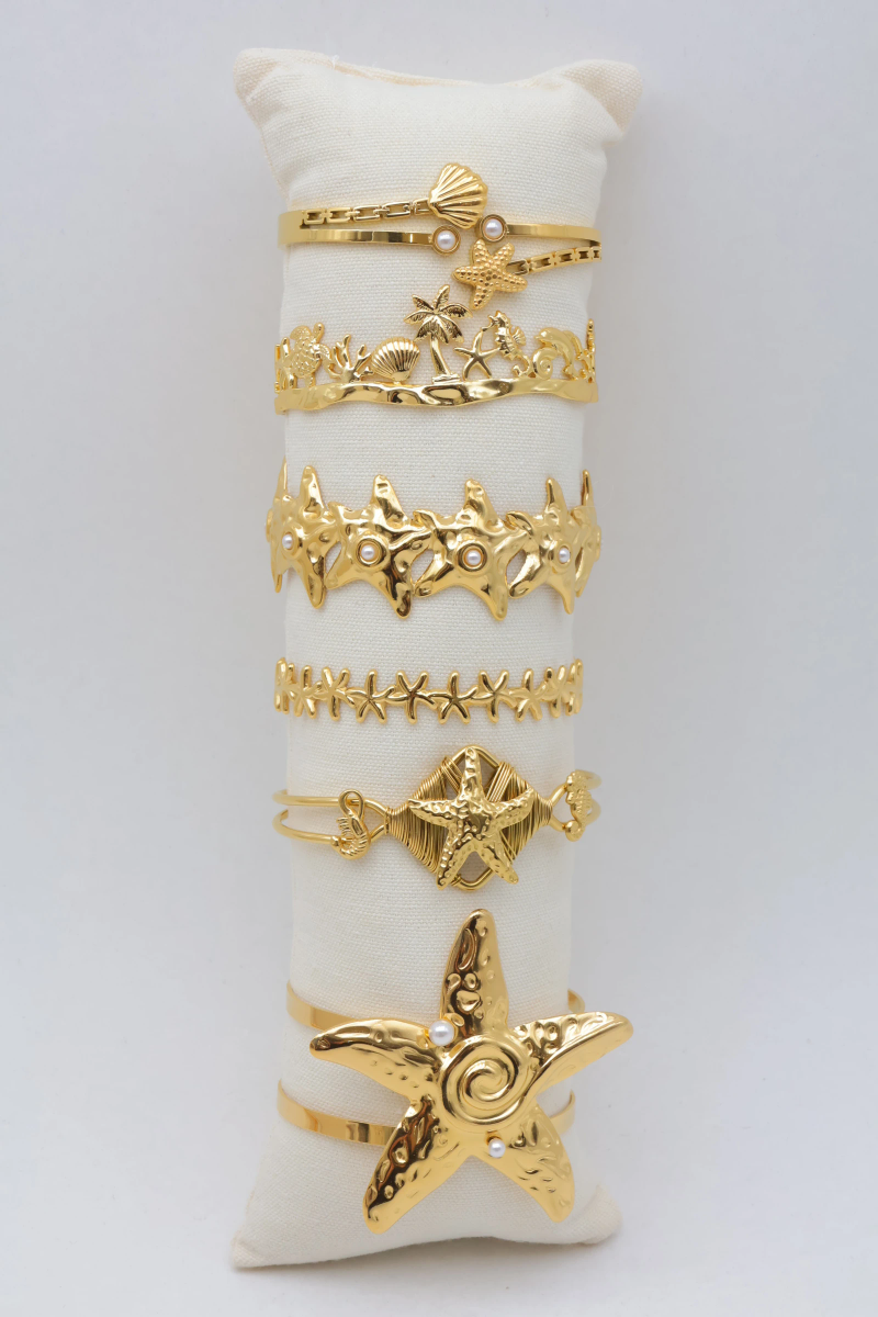 Lot de 6 bracelets en acier inoxydable avec coussin