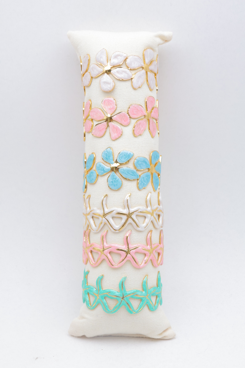 Lot de 6 bracelets en acier inoxydable avec coussin — Multicolore