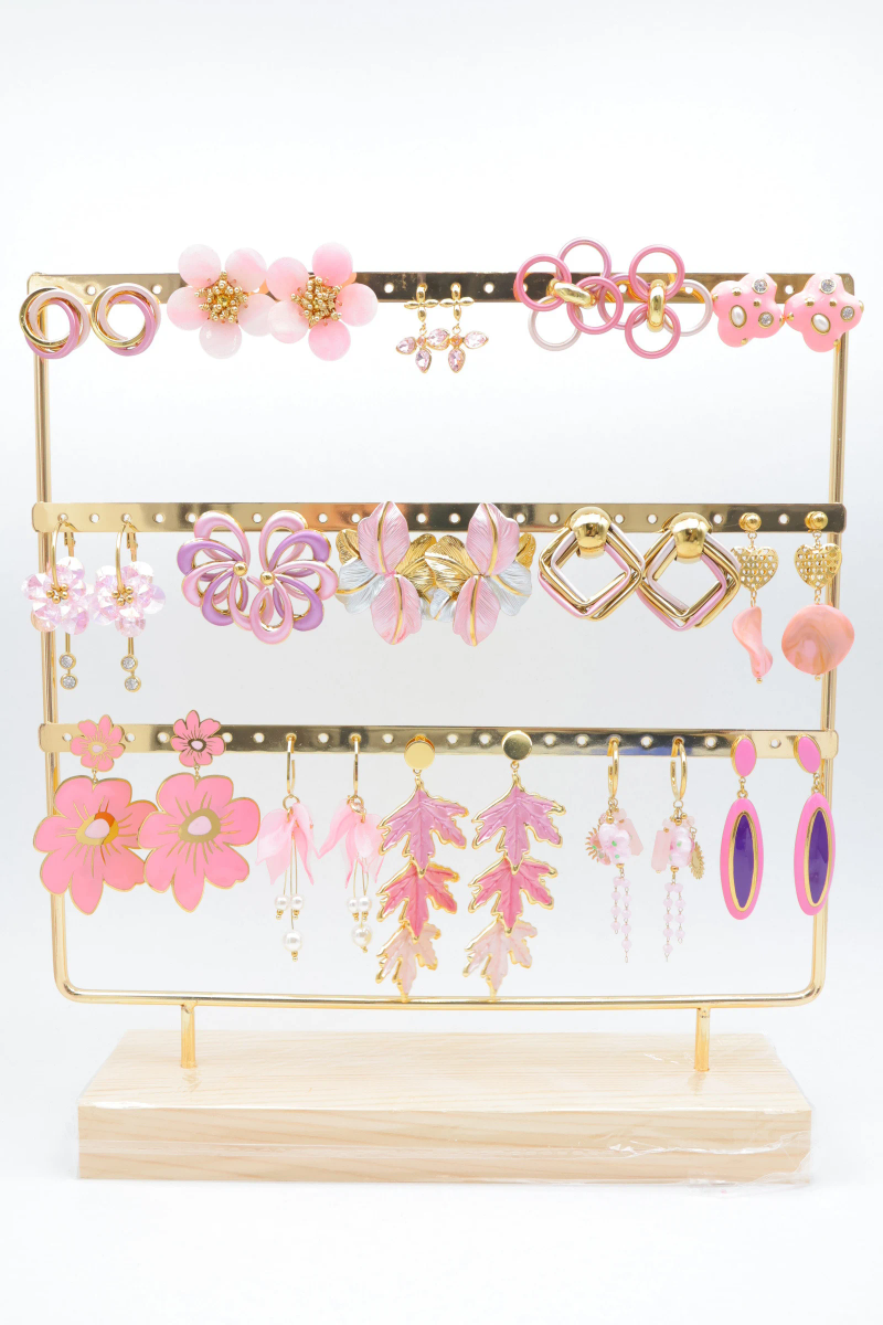 Lot de 15 paires de boucles d'oreilles avec présentoir 2