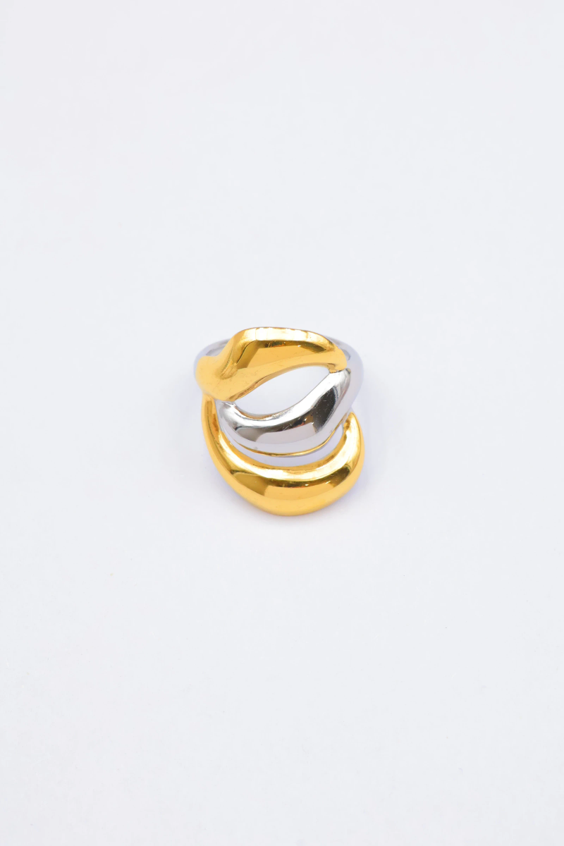 Adjustable stainless steel ring — Bicolore